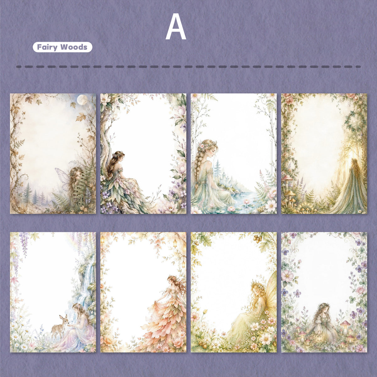 Soft Rhyme Floral Frame Sticker 24pcs