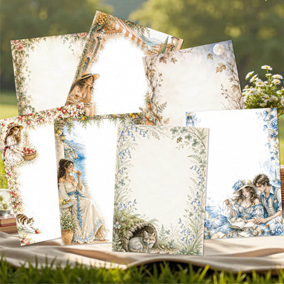 Soft Rhyme Floral Frame Sticker 24pcs