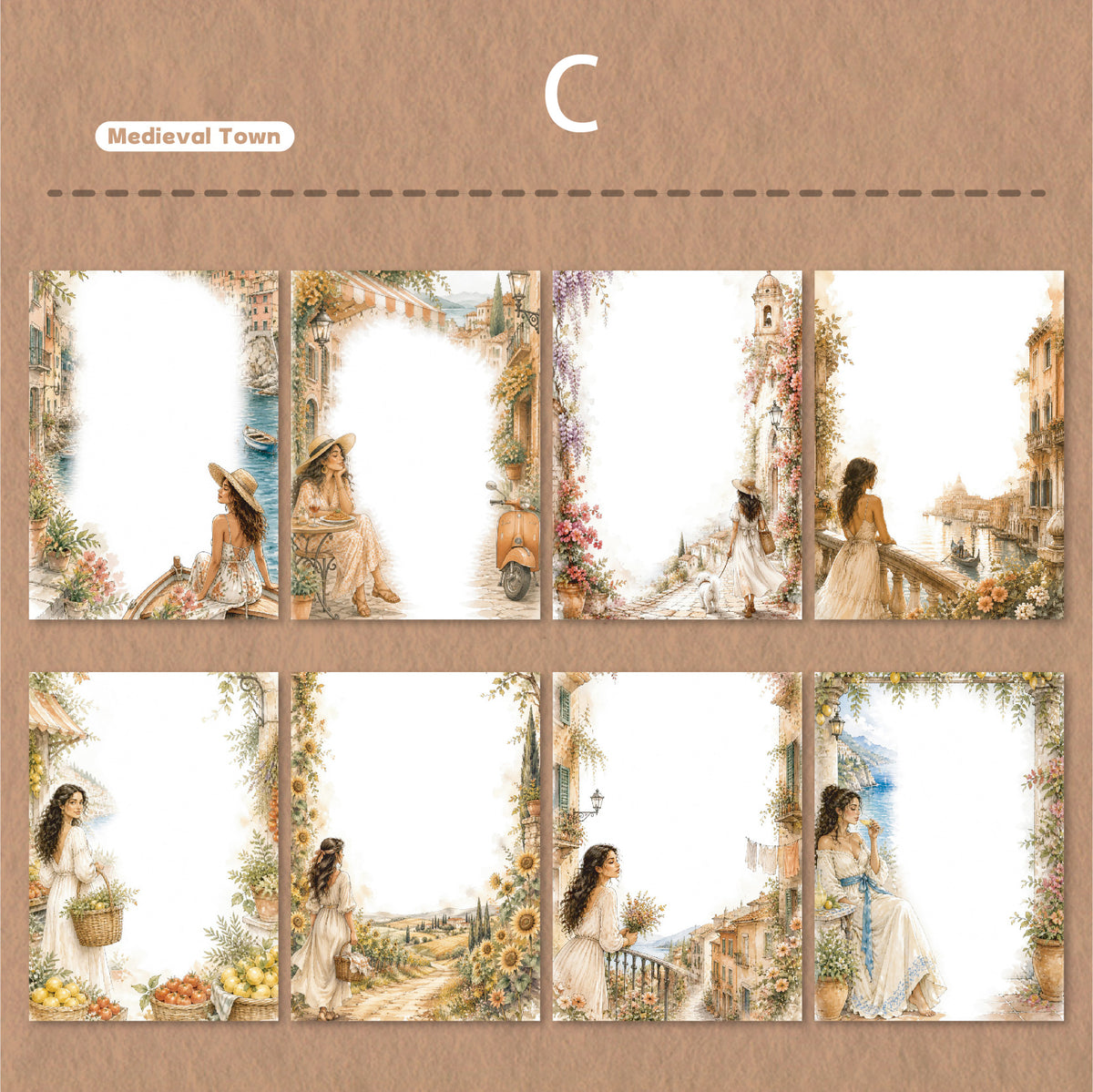 Soft Rhyme Floral Frame Sticker 24pcs