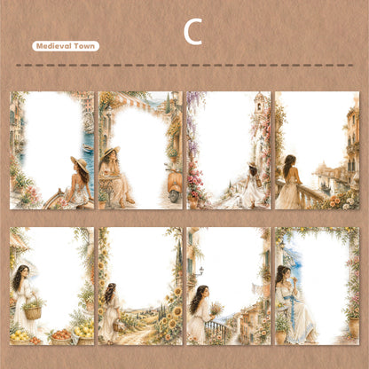 Soft Rhyme Floral Frame Sticker 24pcs