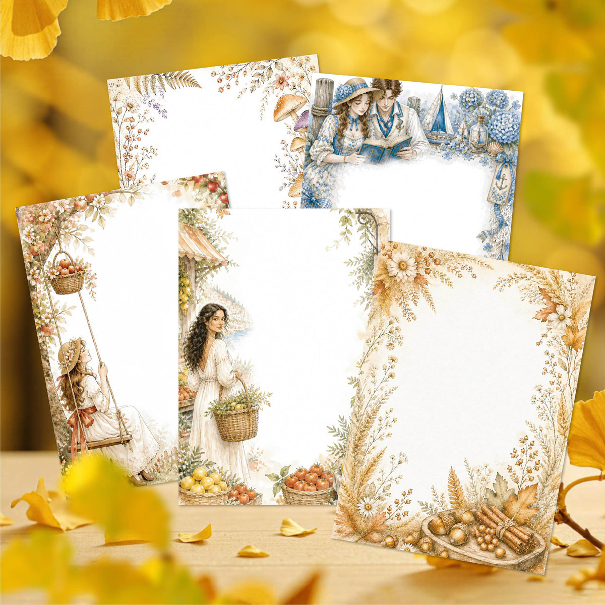 Soft Rhyme Floral Frame Sticker 24pcs