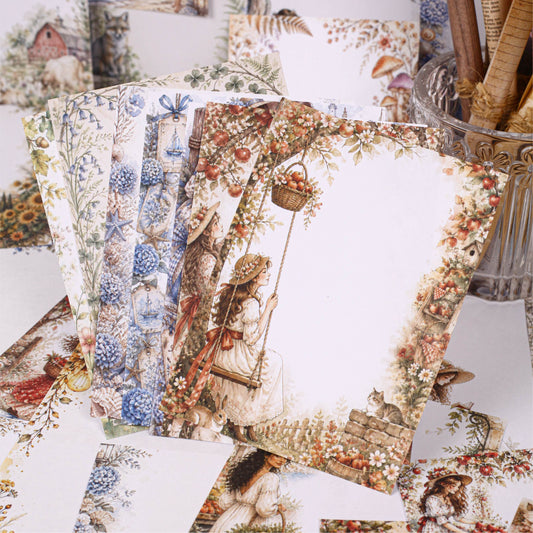 Soft Rhyme Floral Frame Sticker 24pcs