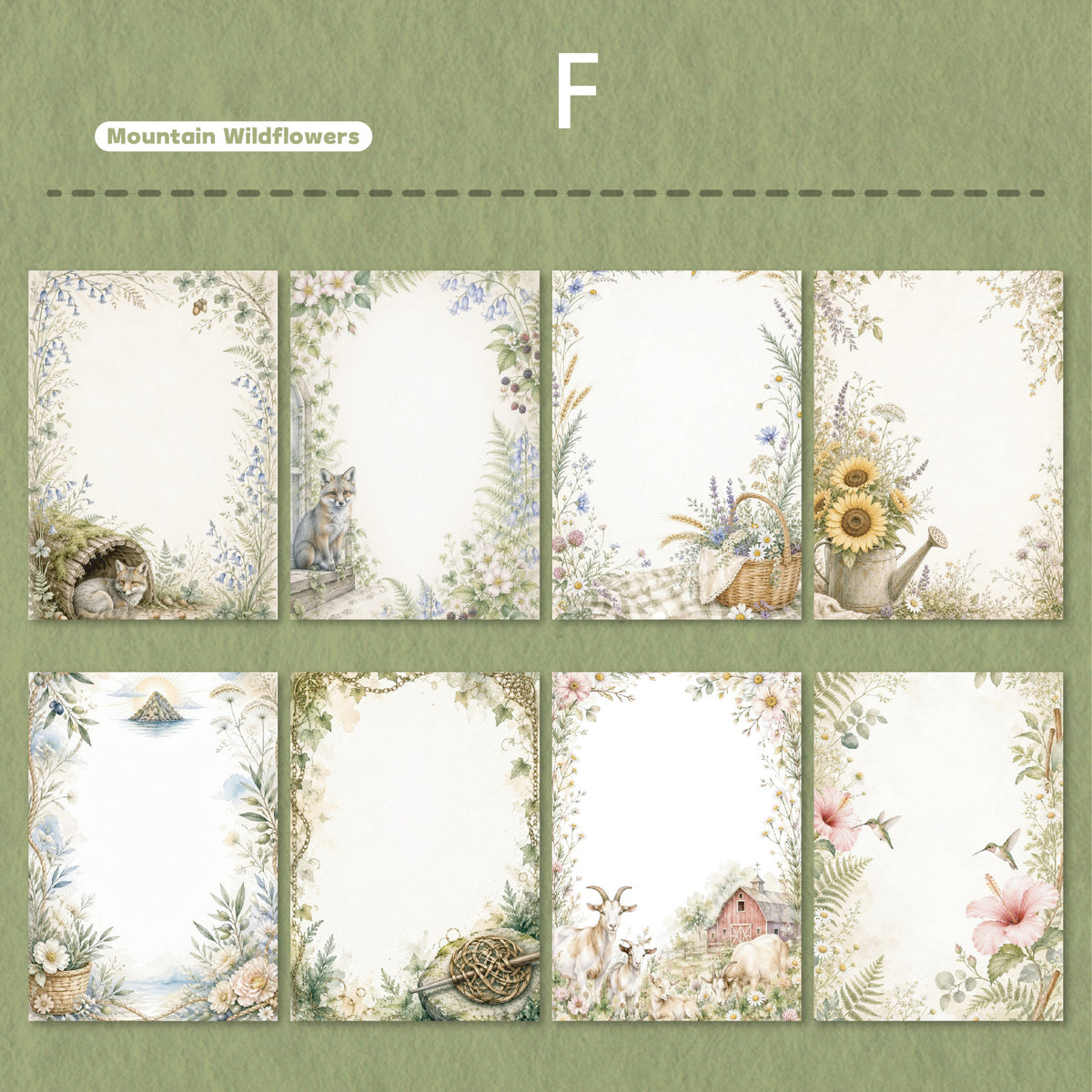 Soft Rhyme Floral Frame Sticker 24pcs