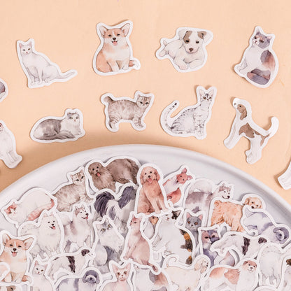 Soft Waxy Cute Pet Stickers 45pcs