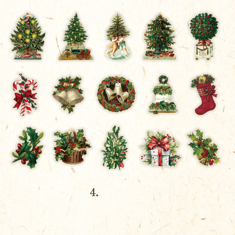 Sparkling Christmas Stickers 30pcs