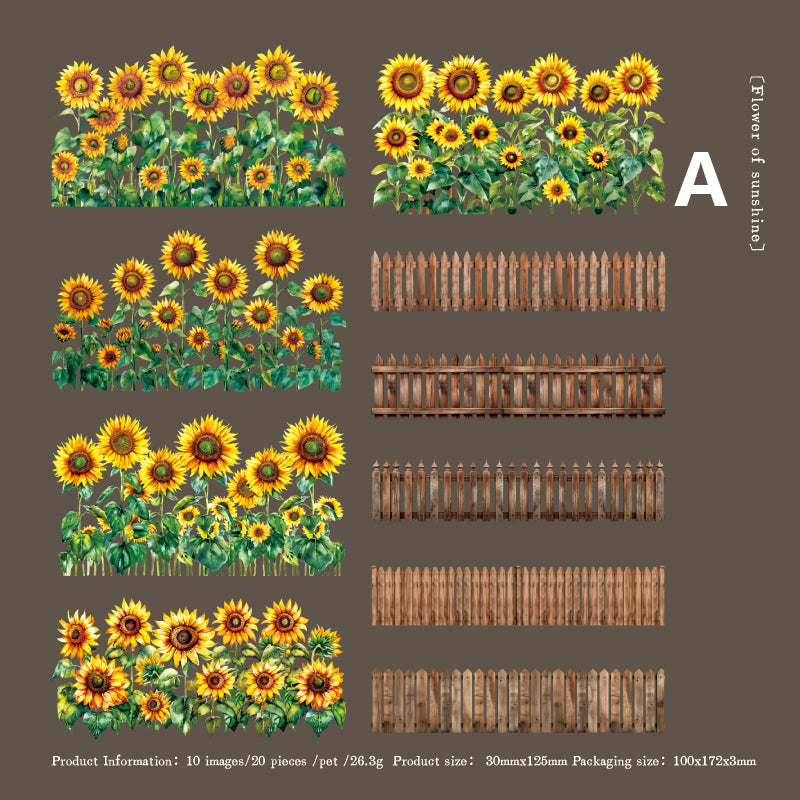 Spring Mountain Flower Vine Sticker 20pcs