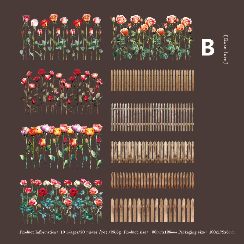 Spring Mountain Flower Vine Sticker 20pcs