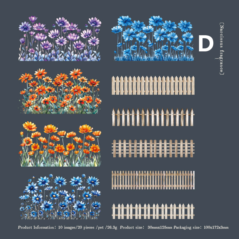 Spring Mountain Flower Vine Sticker 20pcs