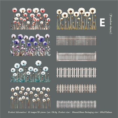 Spring Mountain Flower Vine Sticker 20pcs