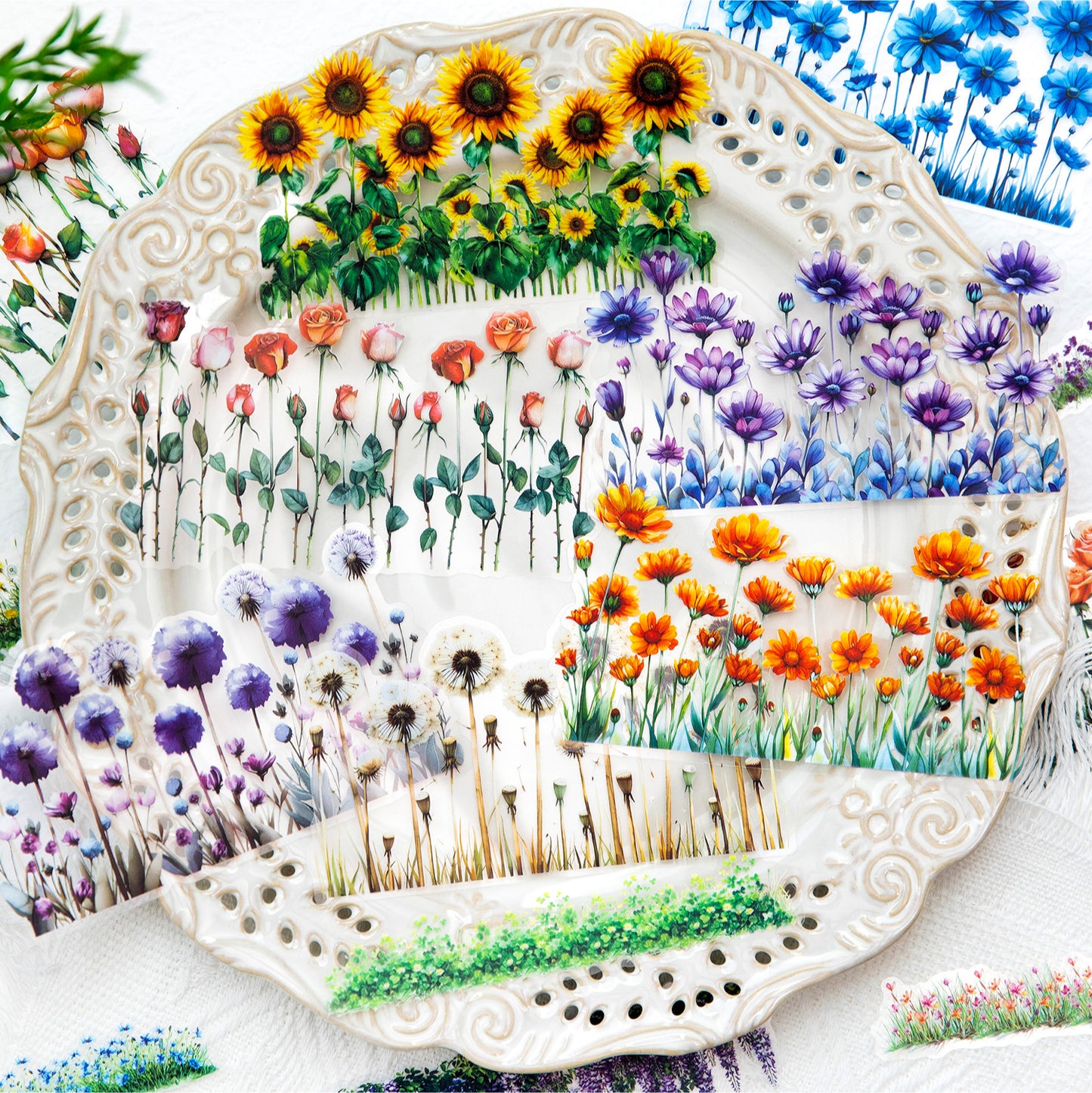 Spring Mountain Flower Vine Sticker 20pcs