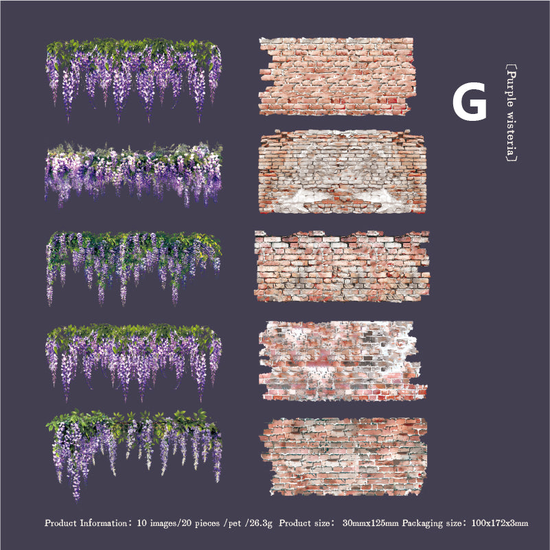 Spring Mountain Flower Vine Sticker 20pcs