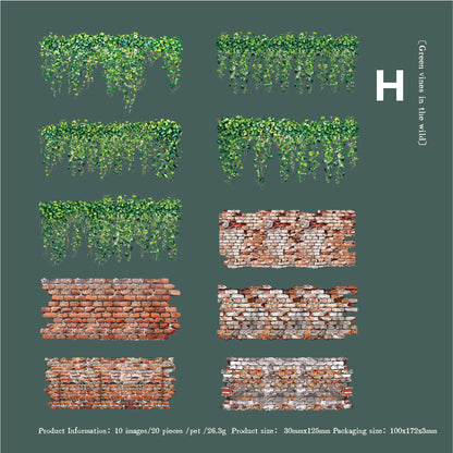 Spring Mountain Flower Vine Sticker 20pcs