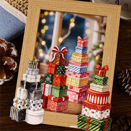 Stacked Gift Party Sticker 8pcs