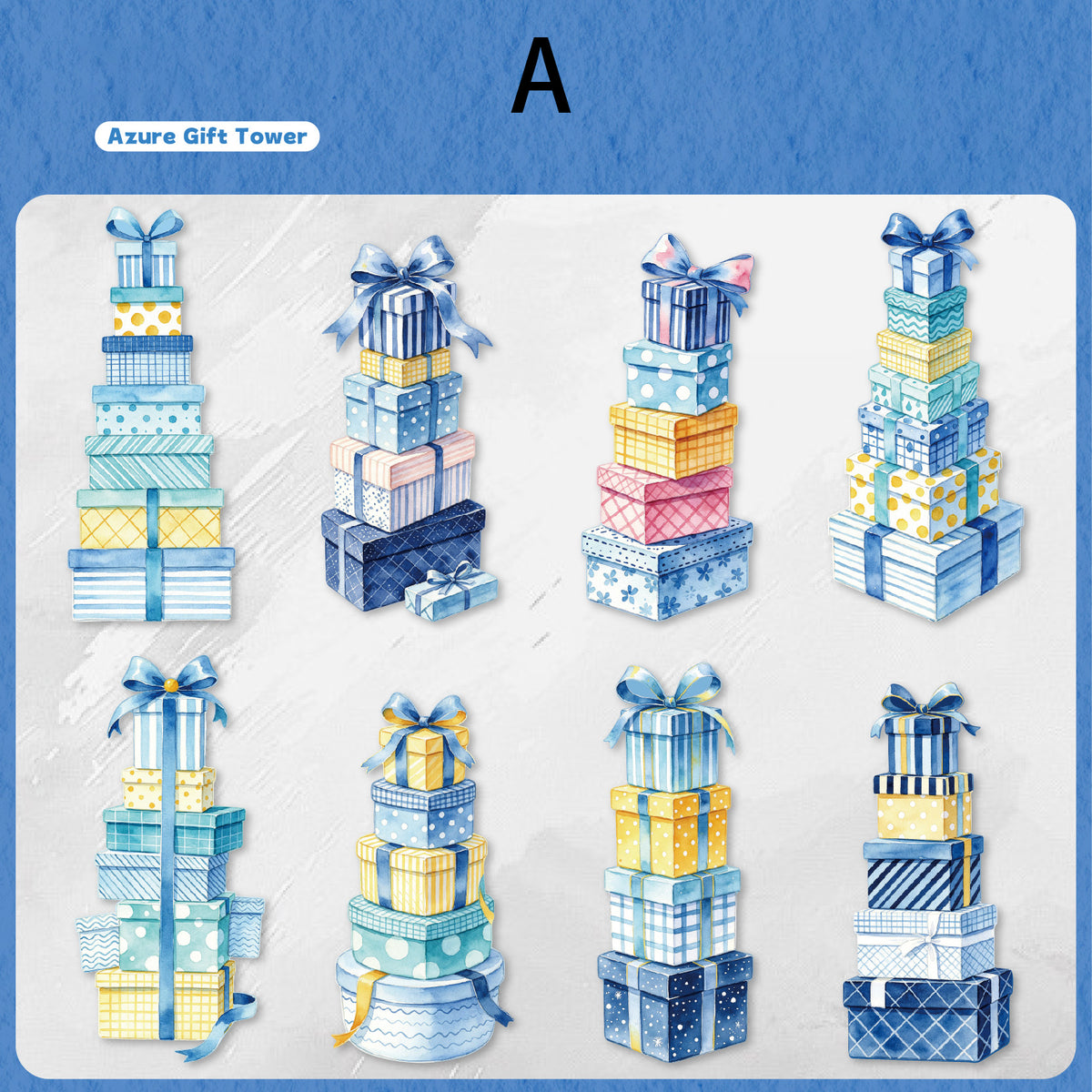 Stacked Gift Party Sticker 8pcs