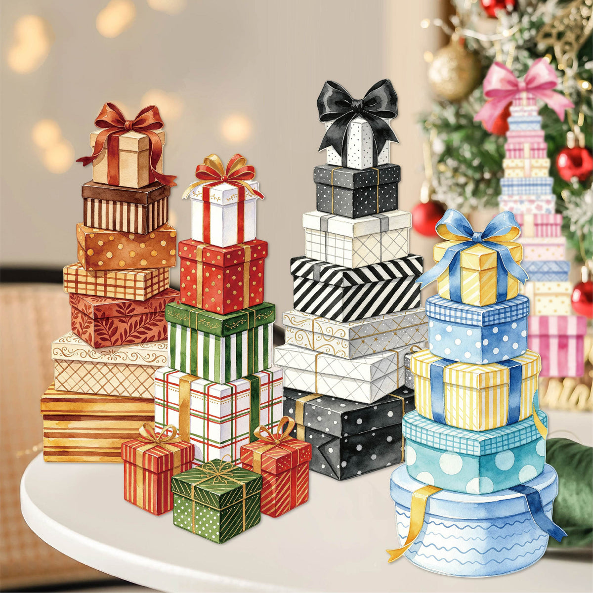 Stacked Gift Party Sticker 8pcs