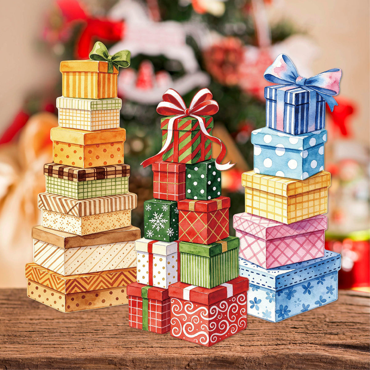 Stacked Gift Party Sticker 8pcs