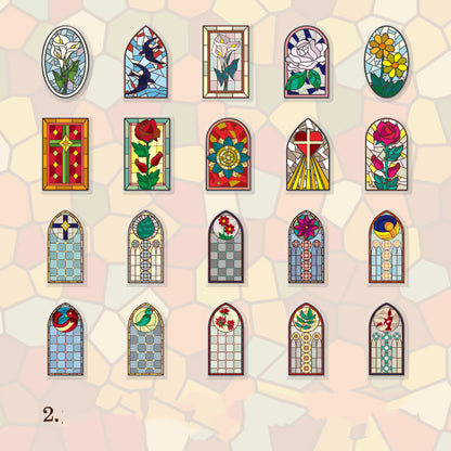 Stained Glass Art Stickers 60pcs