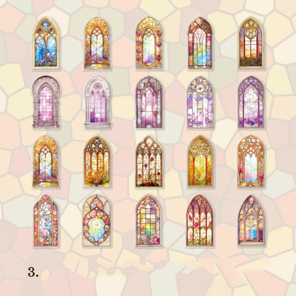 Stained Glass Art Stickers 60pcs