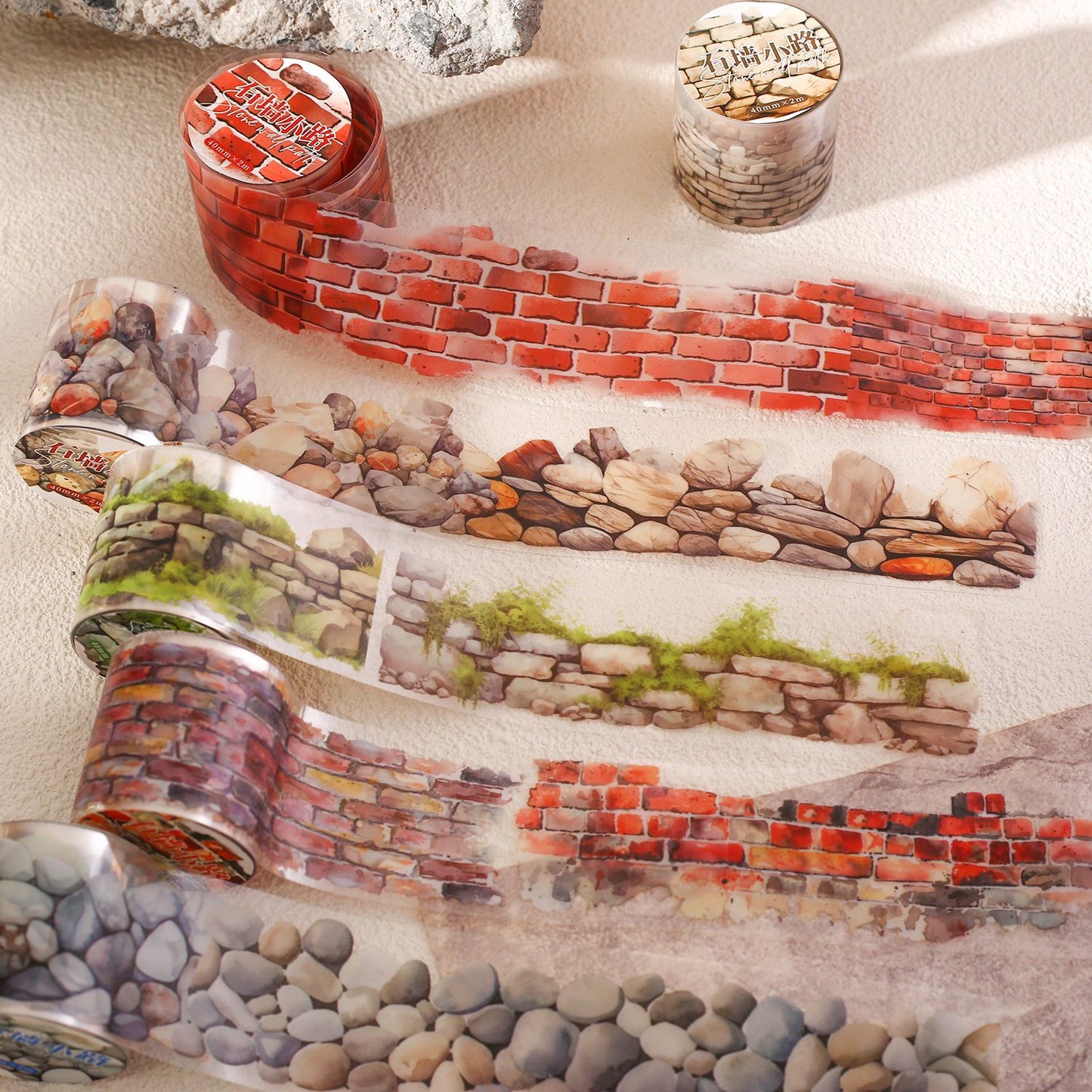 Stone wall path tape