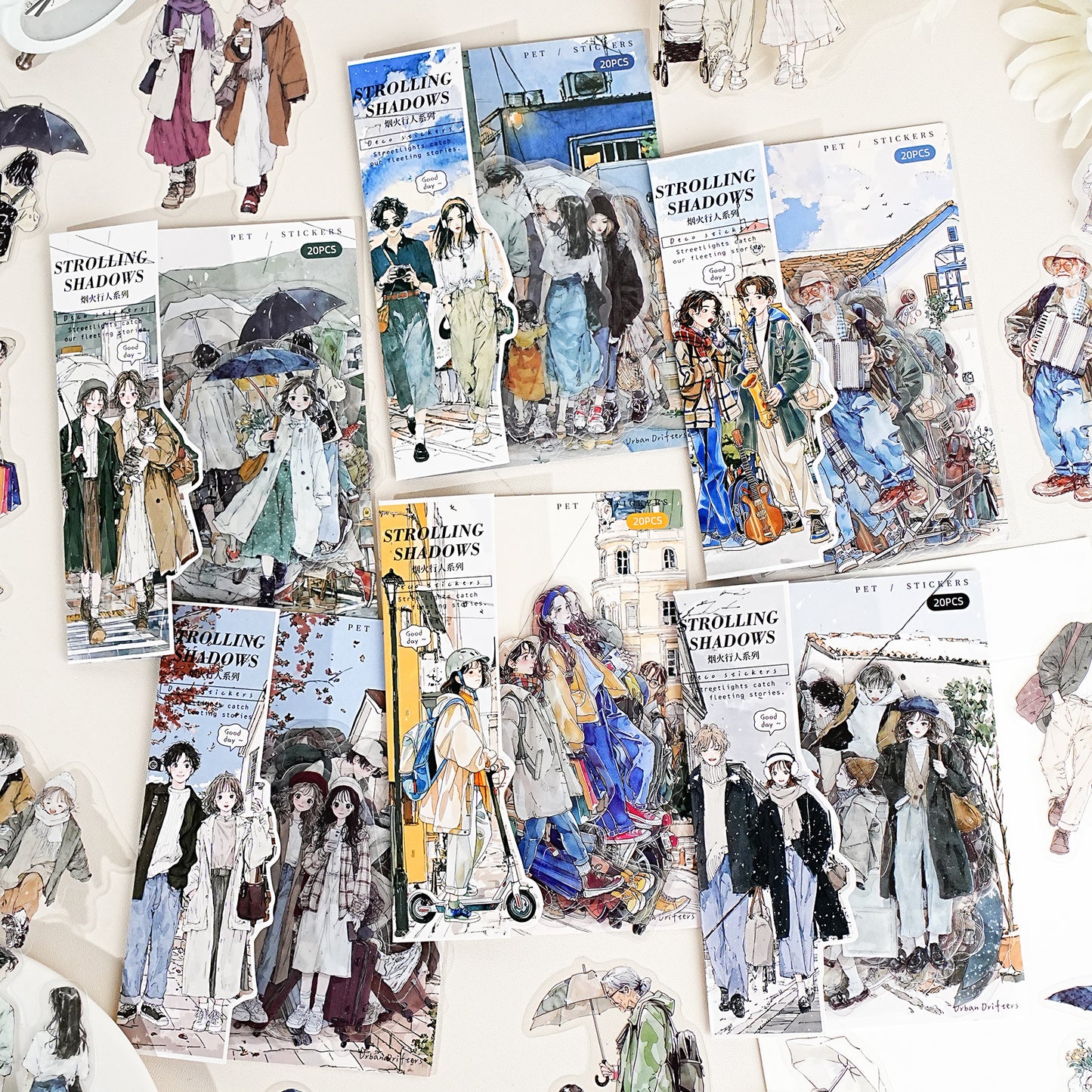 Strolling Shadows Sticker 20pcs