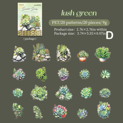 Succulent Scenery Stickers 20pcs