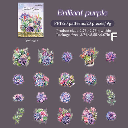 Succulent Scenery Stickers 20pcs