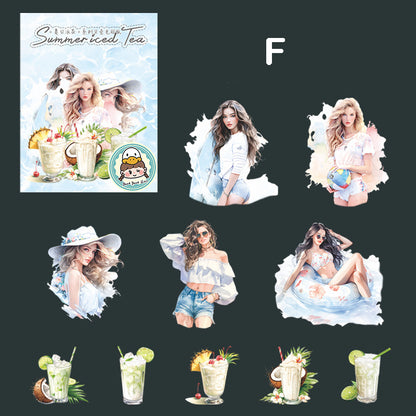 Summer Iced Tea Stickers 10pcs