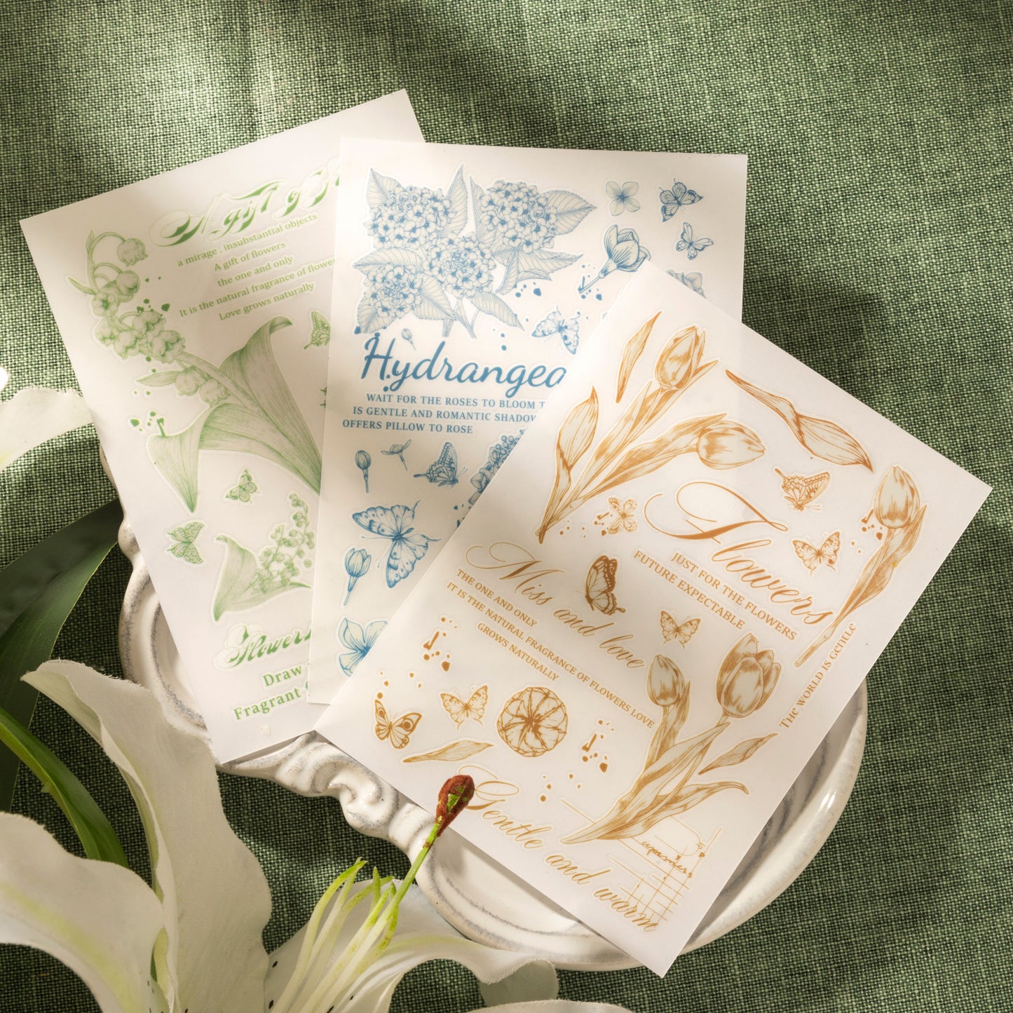 Sunny Garden Rub-on Sticker 3pcs