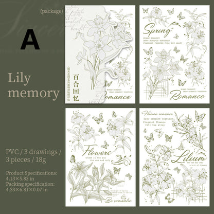 Sunny Garden Rub-on Sticker 3pcs