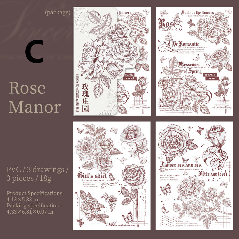 Sunny Garden Rub-on Sticker 3pcs