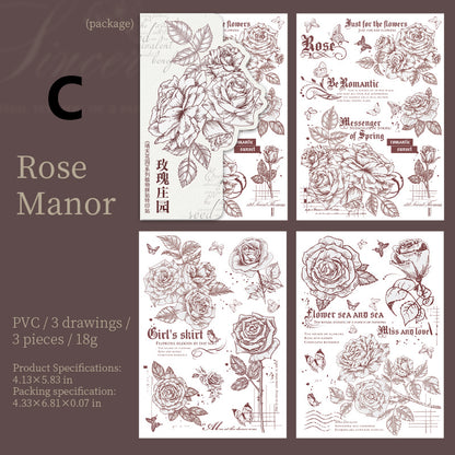 Sunny Garden Rub-on Sticker 3pcs