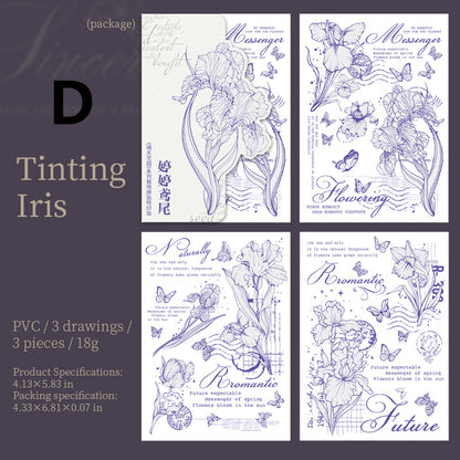 Sunny Garden Rub-on Sticker 3pcs