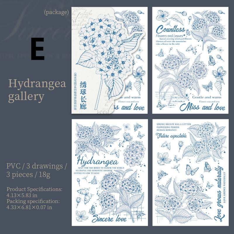 Sunny Garden Rub-on Sticker 3pcs