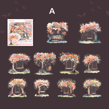 Large Size Swing on the Tree Stickers 10pcs