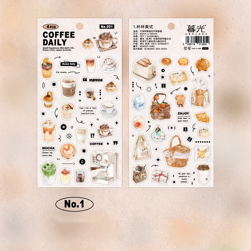 Tea Time Sticker 4pcs