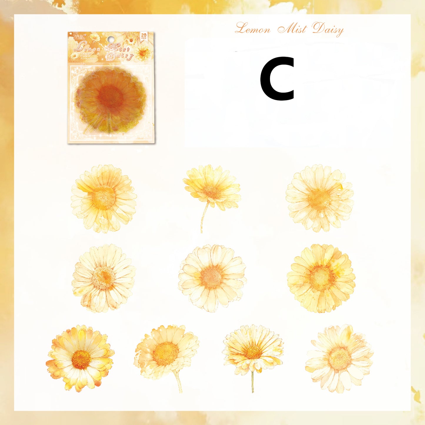 Tender Flower Attendant Sticker 20pcs