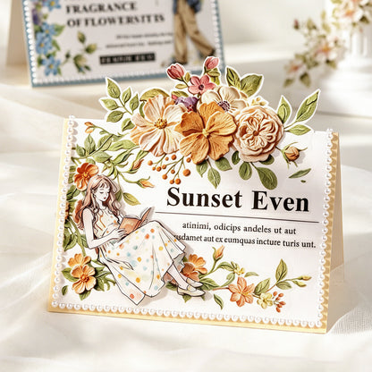 Texture Flower Collection Sticker 10pcs