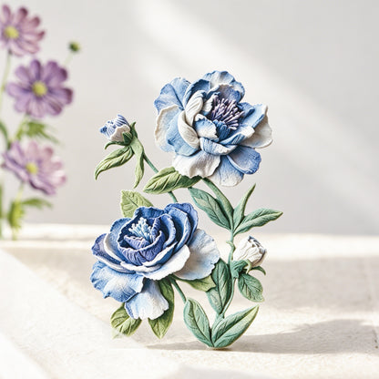 Texture Flower Collection Sticker 10pcs