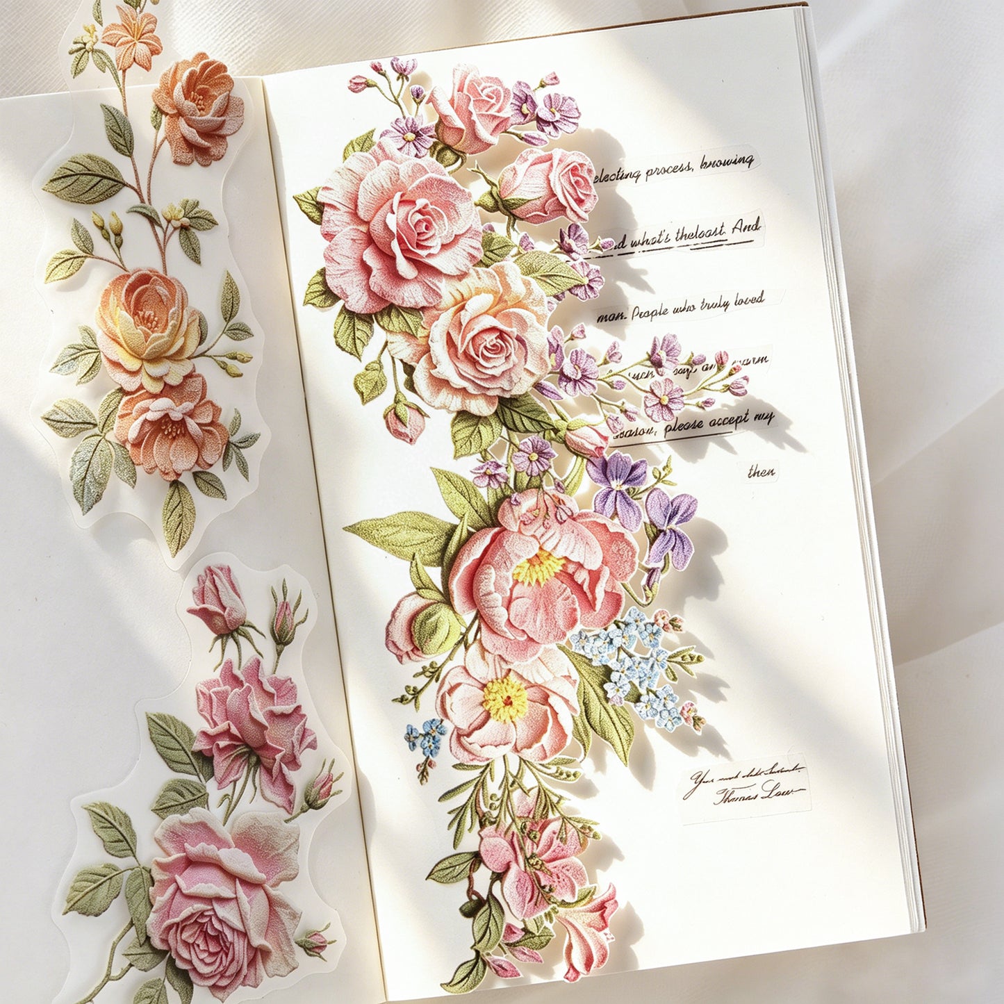 Texture Flower Collection Sticker 10pcs