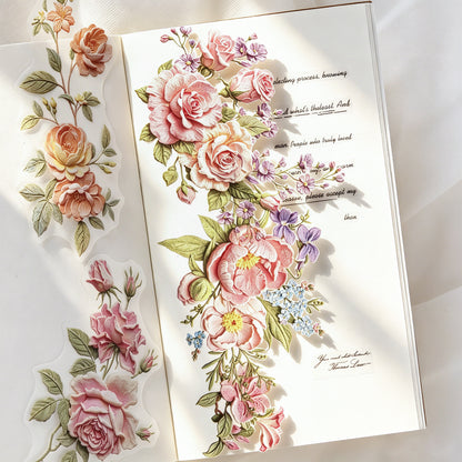 Texture Flower Collection Sticker 10pcs