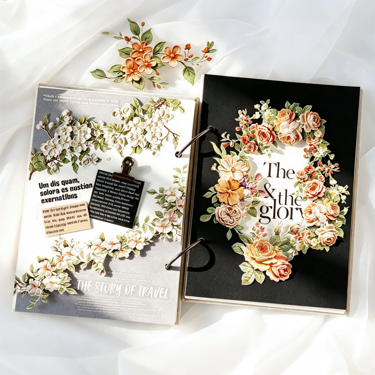 Texture Flower Collection Sticker 10pcs