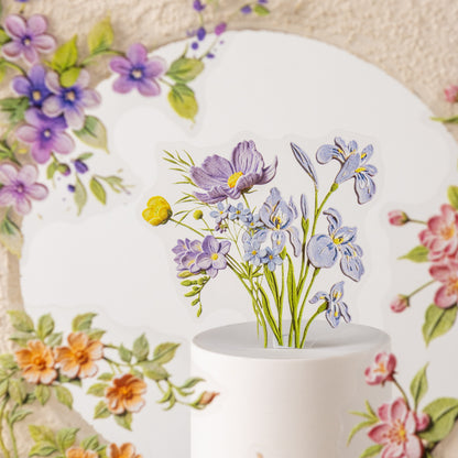 Texture Flower Collection Sticker 10pcs