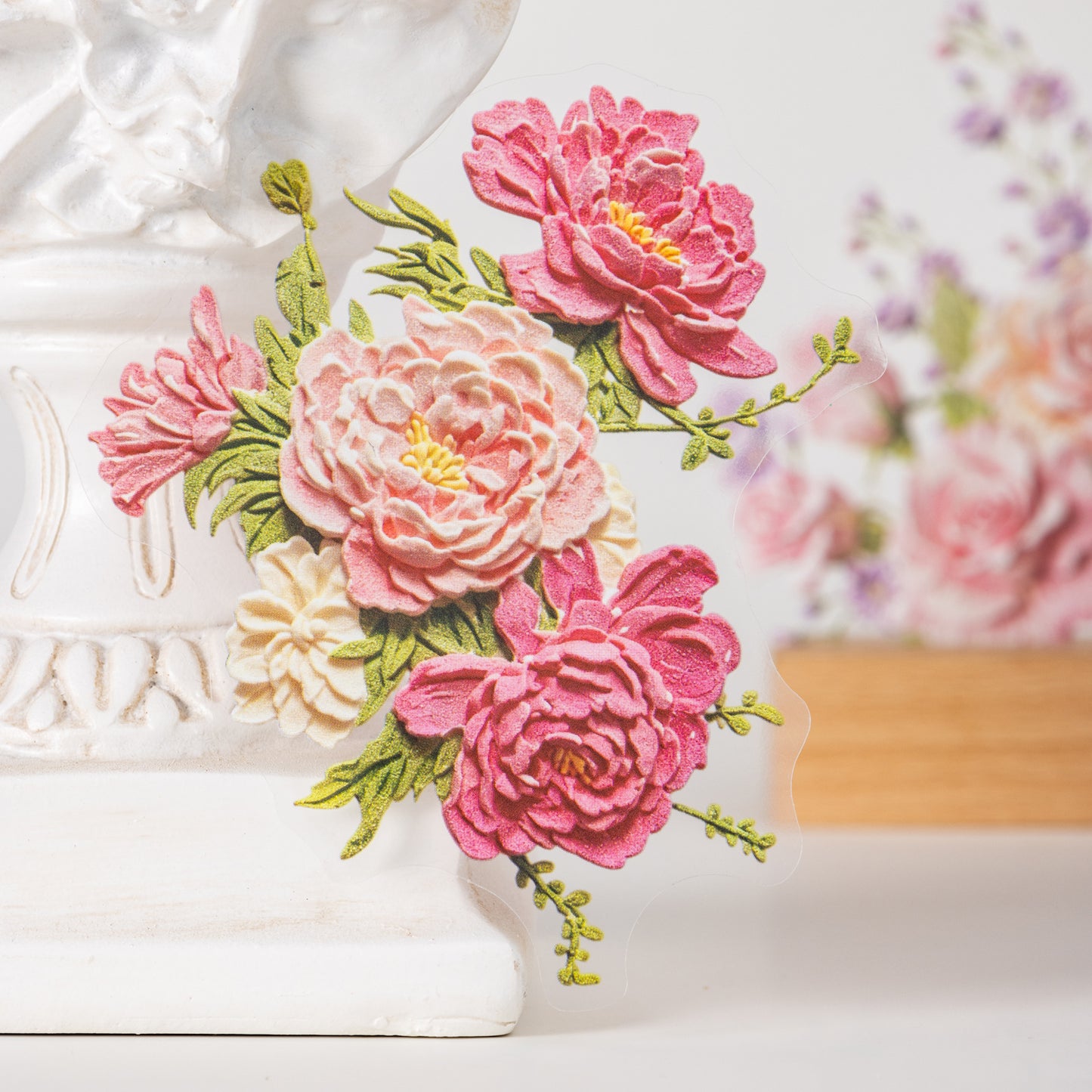 Texture Flower Collection Sticker 10pcs