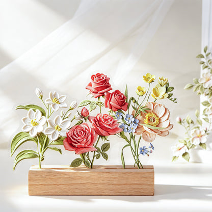 Texture Flower Collection Sticker 10pcs