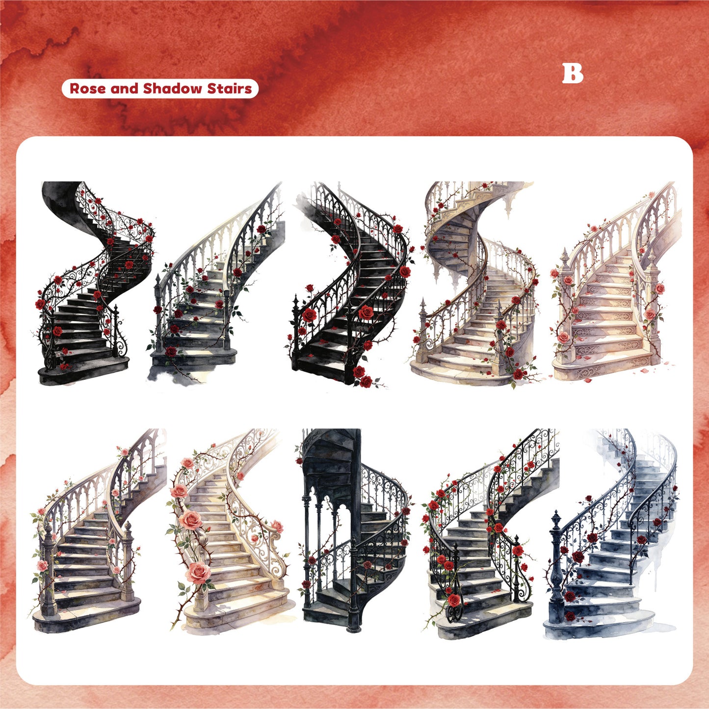 The Beautiful Ladder Stickers 10pcs