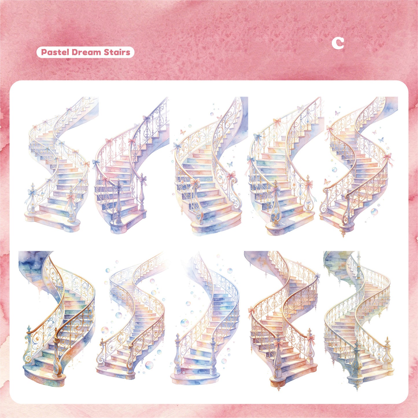 The Beautiful Ladder Stickers 10pcs