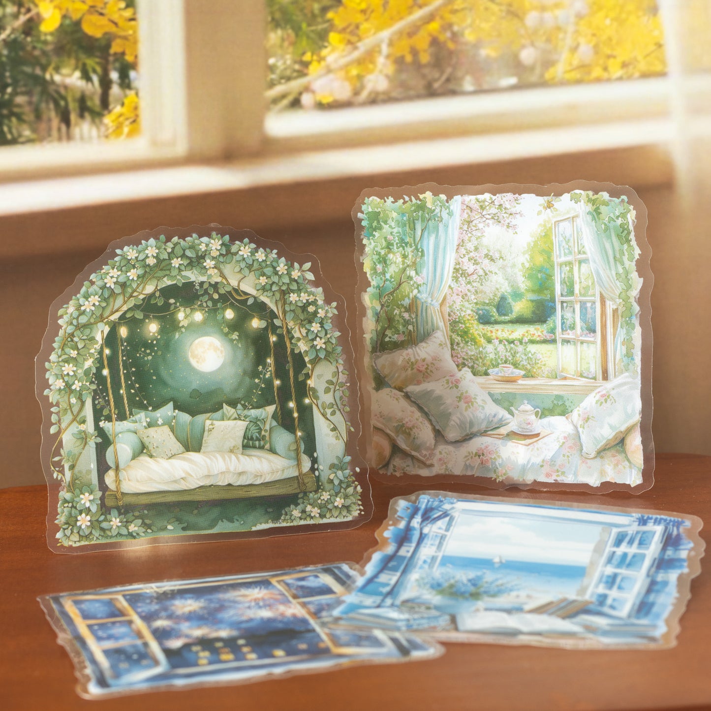 The Bright View Outside the Window Stickers 10pcs