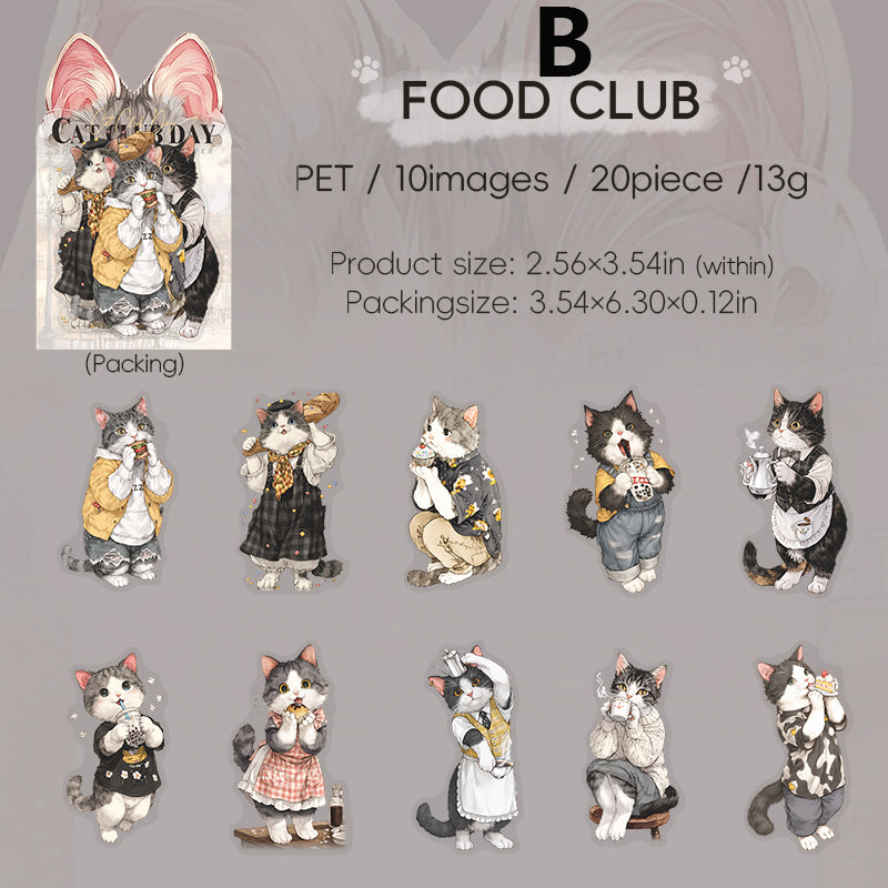 The Cat's School Day Sticker 20pcs