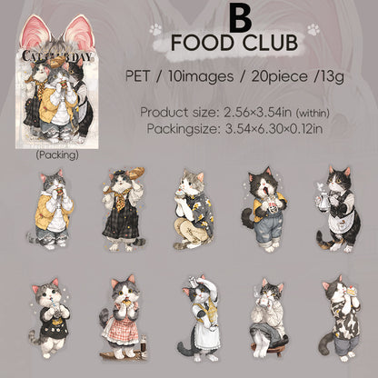 The Cat's School Day Sticker 20pcs