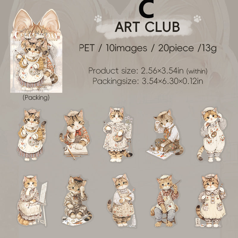 The Cat's School Day Sticker 20pcs